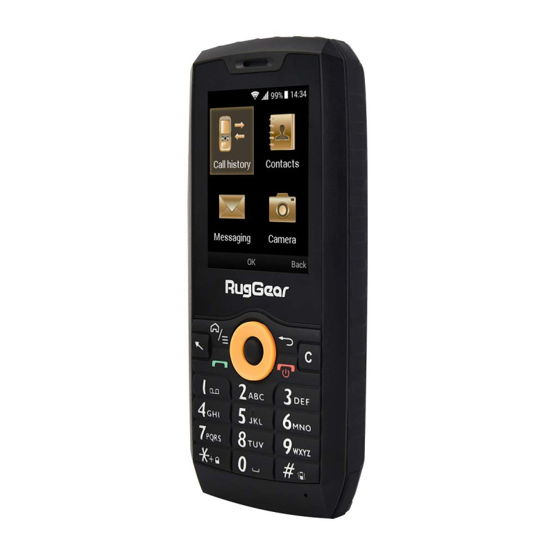 RugGear RG150 telemóvel resistente com teclas, Dual SIM, preto