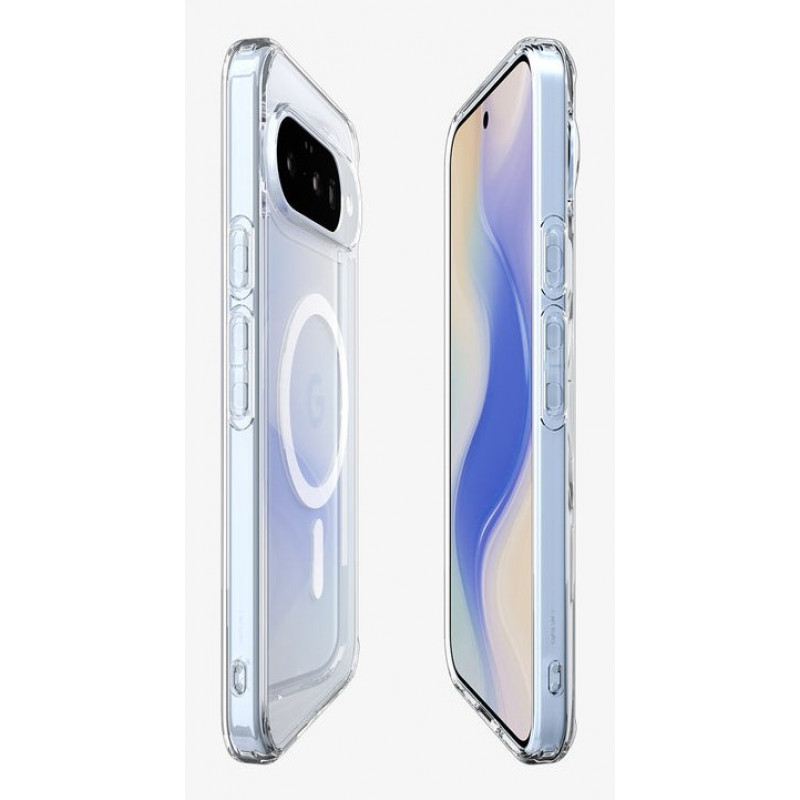 Spigen Ultra Hybrid MagSafe capa para Google Pixel 10 Pro / Pixel 10, branca transparente