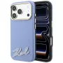 Karl Lagerfeld KF003170 Grained with Resin Signature Logo MagSafe capa para iPhone 18 Pro Max / 17 Pro Max, azul-clara