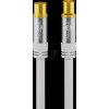 Goobay cabo de antena de TV, 135 dB (típ.), 4x blindado, 5 m, branco, dourado