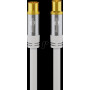 Goobay cabo de antena de TV, 135 dB (típ.), 4x blindado, 5 m, branco, dourado
