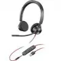 Poly Blackwire 3315 auscultadores com microfone supra-auriculares, USB-A, pretos, 213936-101