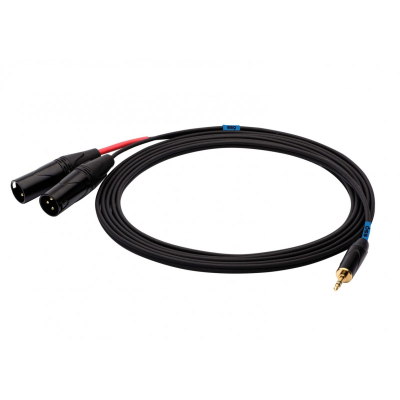 SSQ MIXLR1 SS-1816 cabo de áudio, jack estéreo de 3,5 mm – 2x XLR, 1 m, preto