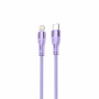Tellur cabo de silicone de Type-C para Lightning, PD 30 W, 1 m, roxo