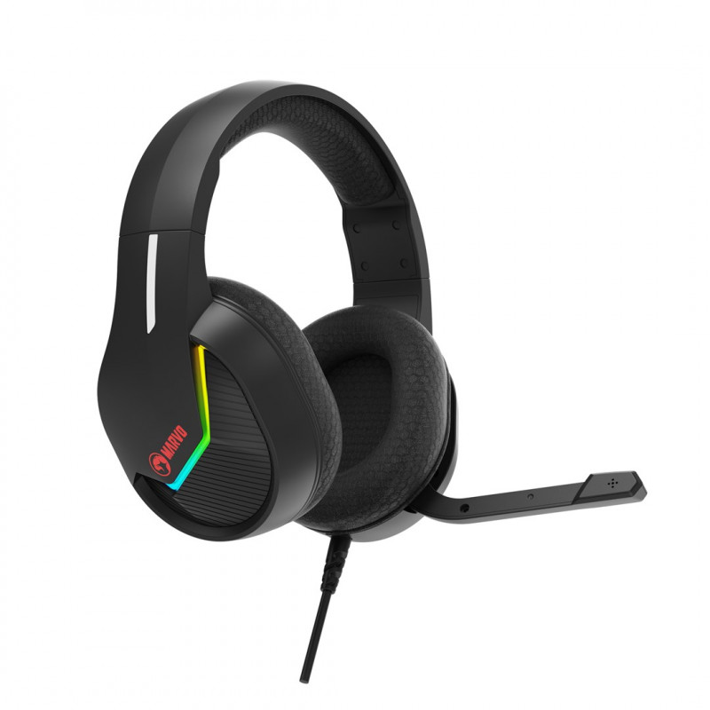 Marvo Tactic 40 H8618 BK auscultadores para jogos, com fio, RGB, pretos