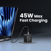 Ugreen X526 carregador 45 W, 2 x USB-C, GaN, preto