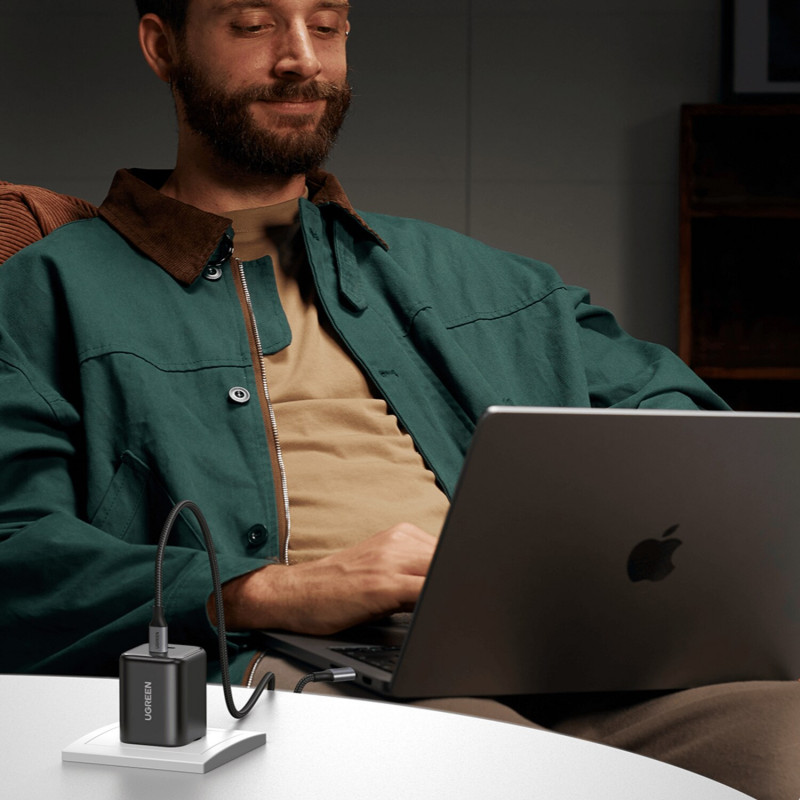 Ugreen X526 carregador 45 W, 2 x USB-C, GaN, preto