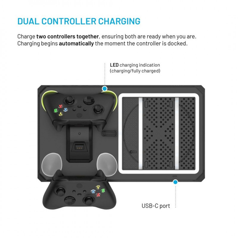 Fixed FIXXB-MCS-BK estação multifunções para Xbox Series X/S, preta