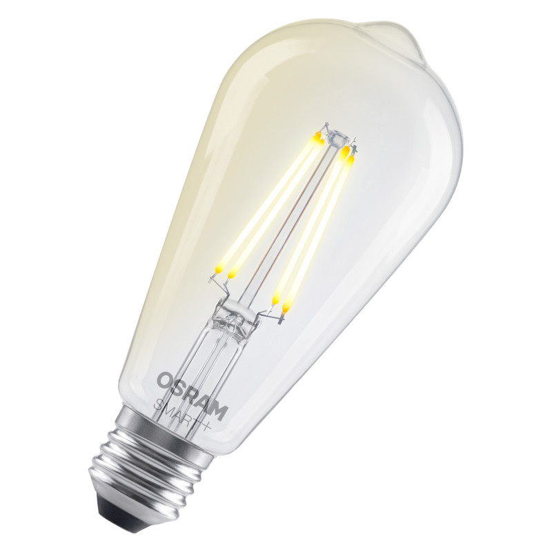 Osram SMART+ MATTER Dimmable Classic Edison 60 827 E27 lâmpada inteligente, 6 W, branco quente, Wi-Fi