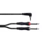 Cordial 14868 adaptador de áudio em Y, 1x ficha jack 3,5 mm - 2x ficha jack 6,3 mm (mono), 3 m, preto