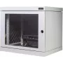 Silence Rack 99SRWV124GG armário de rede de parede de 19 polegadas insonorizado, 12 U, 450 mm de profundidade, porta transparente, 1 ventoinha silenciosa, cinzento claro