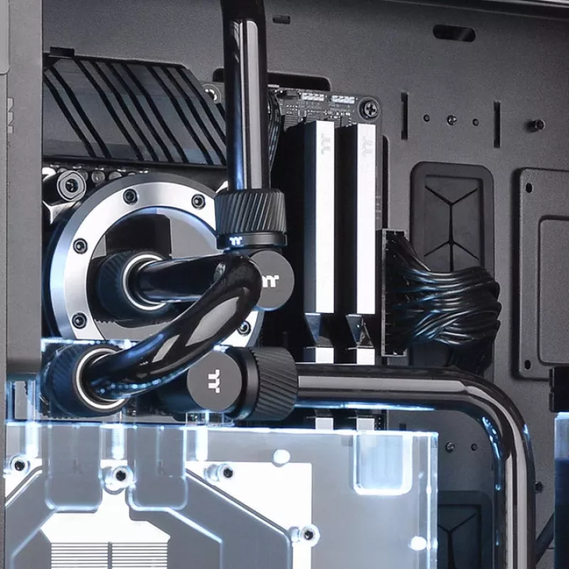 Thermaltake Pacific SF CL-W389-CA16MK-A conector de compressão para tubo rígido de 16 mm de diâmetro exterior, preto mate
