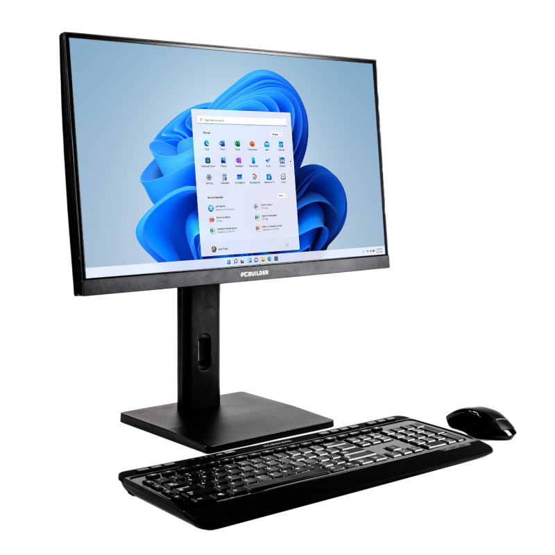 PCBuilder FUSION 24″ PC all-in-one, Intel Core i5-12400, 16 GB DDR5, SSD de 1 TB, Windows 11 Pro, com teclado e rato sem fios