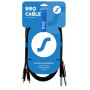 SSQ RCAJM2 SS-1428 cabo de áudio, 2x RCA – 2x jack mono de 6,3 mm, 2 m, preto