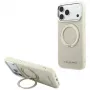 Karl Lagerfeld Ring Stand 360 Saffiano Classic Logo MagSafe capa para iPhone 18 Pro Max / 17 Pro Max, bege