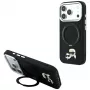 Karl Lagerfeld Ring Stand 360 Karl & Choupette Heads Pin MagSafe capa para iPhone 18 Pro Max / 17 Pro Max, preta
