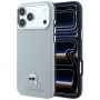 Karl Lagerfeld Grained Karl Head Metal MagSafe capa para iPhone 18 Pro Max / 17 Pro Max, cinzenta