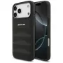 Mercedes AMG00117 capa para iPhone 18 Pro Max / 17 Pro Max, AMG Leather Debossed Lines Logo, preta