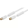 Wentronic 27720 IEC macho para IEC fêmea, conectores banhados a ouro, cor branca