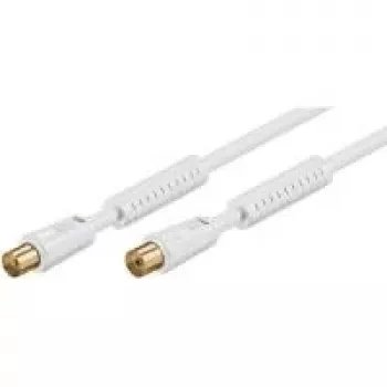 Wentronic 27720 IEC macho para IEC fêmea, conectores banhados a ouro, cor branca