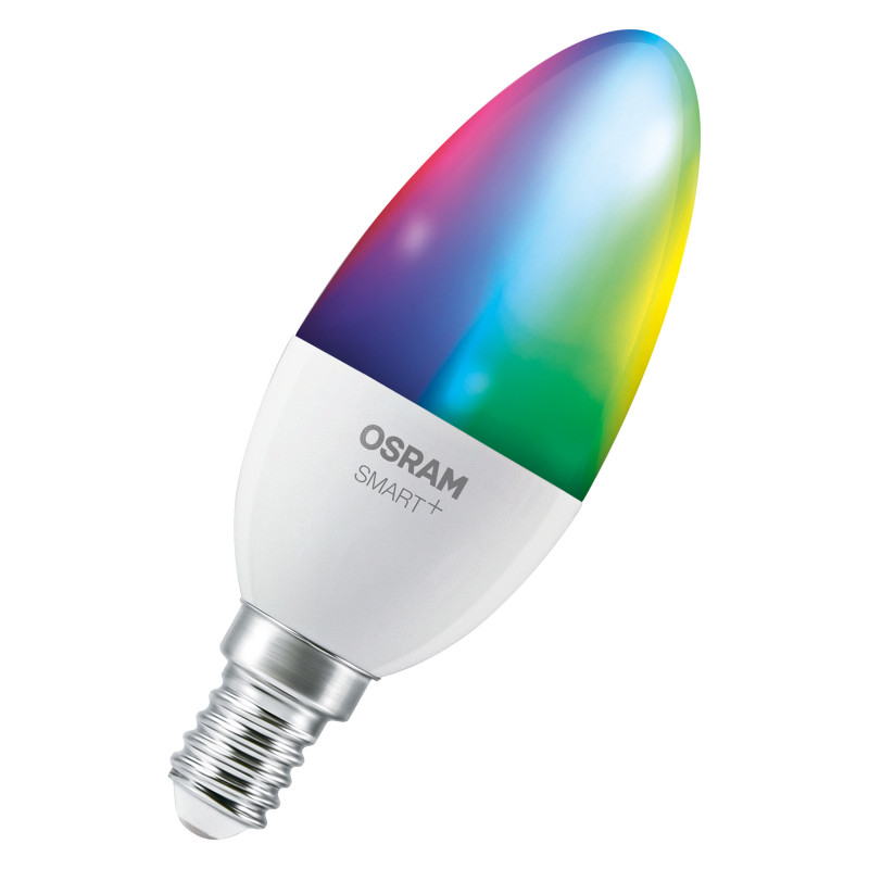 Osram SMART+ MATTER Multicolor Classic B40 lâmpada inteligente, E14, 4,9 W, RGBW, Wi-Fi