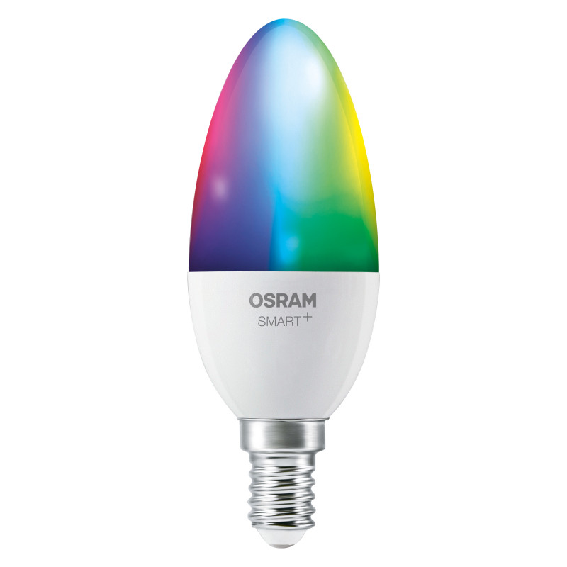 Osram SMART+ MATTER Multicolor Classic B40 lâmpada inteligente, E14, 4,9 W, RGBW, Wi-Fi