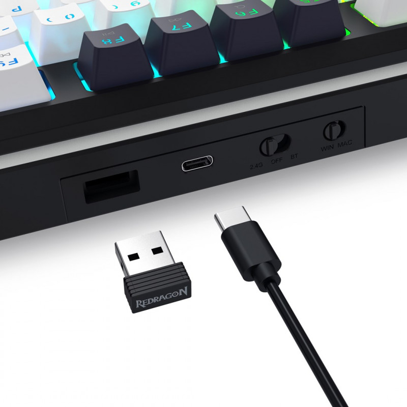 Redragon Wildslash LCD Pro K746WB-RGB-PRO teclado para jogos
