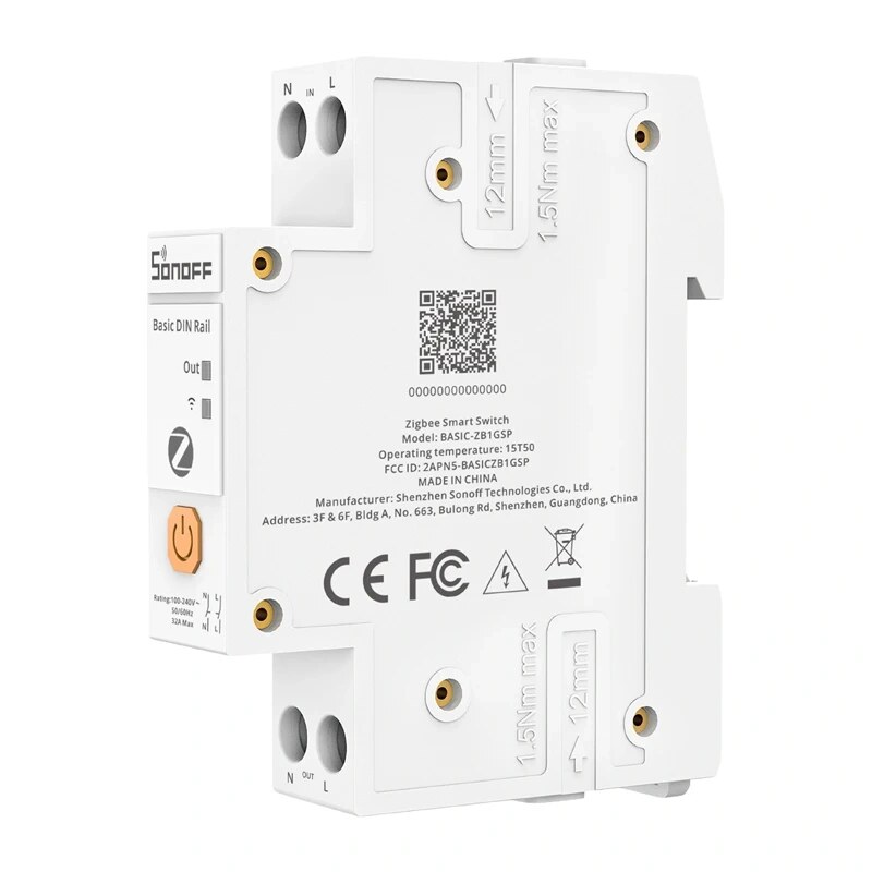 SONOFF BASIC-ZB1GSP interruptor inteligente Zigbee, calha DIN, 32 A