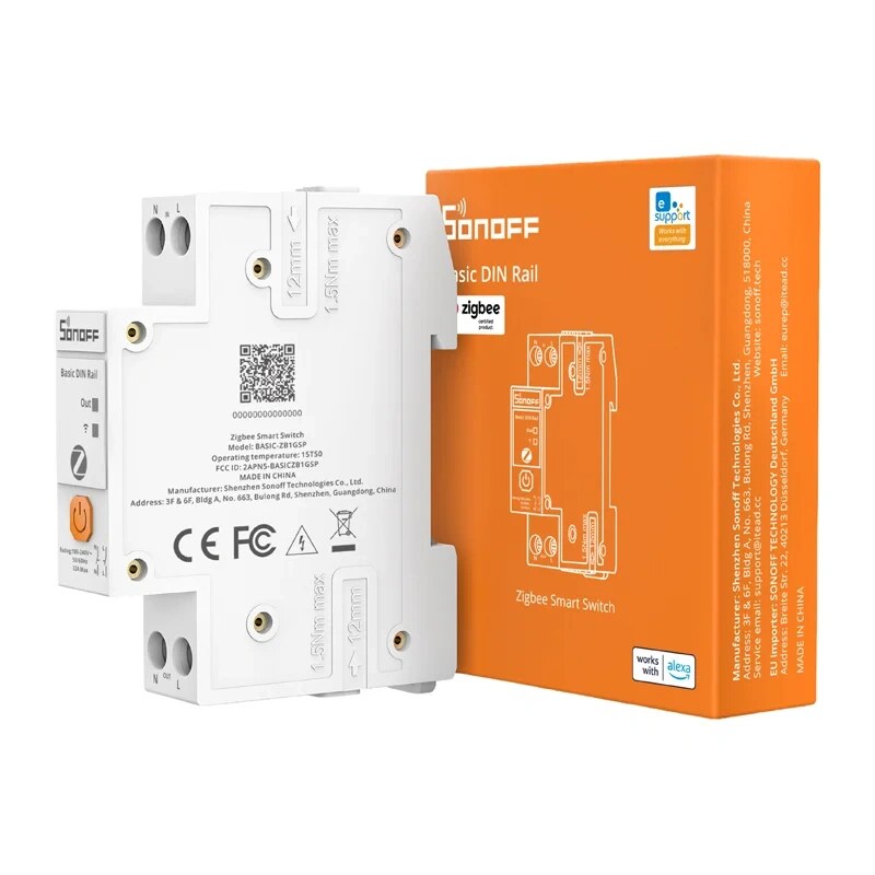 SONOFF BASIC-ZB1GSP interruptor inteligente Zigbee, calha DIN, 32 A