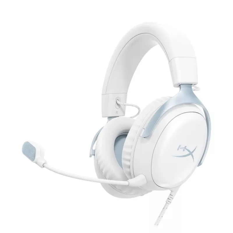 Auscultadores gaming HyperX Cloud III, branco-azul, DF7F1AA