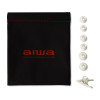 Aiwa ESTM-500W auriculares intra-auriculares com fio e microfone, ficha de 3,5 mm, brancos