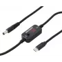 VOLTCRAFT VC-18735745 conversor de tensão USB, ficha DC 5,5 x 2,1 mm, USB-C PD/DC, tensão de saída regulável, com adaptador DC, preto