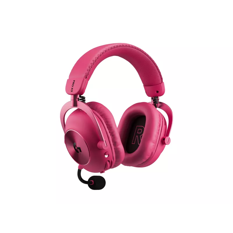 Logitech G PRO X3 LIGHTSPEED auscultadores sem fios para jogos, 2,4 GHz, magenta