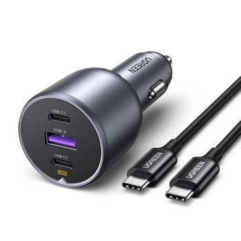 Ugreen EC705 carregador automóvel, USB + 2x USB-C, 130 W, com cabo de 1 m 5 A