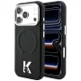 Karl Lagerfeld KF003257 Grained Embossed Ring & Kameo Logo capa MagSafe para iPhone 18 Pro / 17 Pro, preta