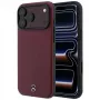 Mercedes Mer008834 Leather Semi Wrap Iconic Line capa MagSafe para iPhone 18 Pro / 17 Pro, bordô