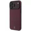 Mercedes Mer008834 Leather Semi Wrap Iconic Line capa MagSafe para iPhone 18 Pro / 17 Pro, bordô