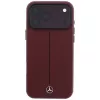 Mercedes Mer008834 Leather Semi Wrap Iconic Line capa MagSafe para iPhone 18 Pro / 17 Pro, bordô
