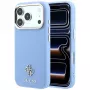 Guess GUE005538 Saffiano Small 4G & Classic Logo capa MagSafe para iPhone 18 Pro / 17 Pro, azul-claro