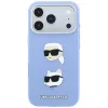 Karl Lagerfeld KF003247 capa Saffiano com Karl & Choupette Heads Pins & Logo para iPhone 18 Pro / 17 Pro, azul-claro