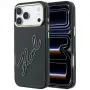 Capa Karl Lagerfeld KF003382 IML Big Signature Resin Metal Frame para iPhone 18 Pro Max / 17 Pro Max, preta