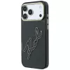 Capa Karl Lagerfeld KF003382 IML Big Signature Resin Metal Frame para iPhone 18 Pro Max / 17 Pro Max, preta