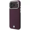 Capa BMW BMW001224 Sign Deboss Quilted Metal Logo MagSafe para iPhone 18 Pro Max / 17 Pro Max, bordeaux