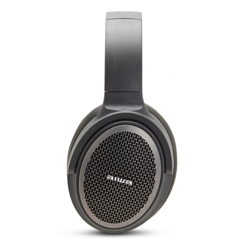 Aiwa HST-250BT auscultadores sem fios, cinzentos, com microfone, 3,5 mm, Bluetooth 5.0