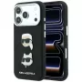 Karl Lagerfeld KF003249 Saffiano with Karl & Choupette Heads Pins & Logo capa para iPhone 18 Pro / 17 Pro, preta