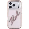 Karl Lagerfeld KF003384 IML Big Signature Resin Metal Frame capa para iPhone 18 Pro Max / 17 Pro Max, rosa