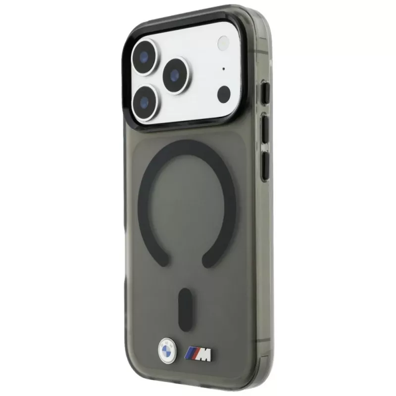 BMW BMW001309 M IML Frosted Metal Logo & Trims MagSafe capa para iPhone 18 Pro / 17 Pro, preta