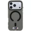 BMW BMW001309 M IML Frosted Metal Logo & Trims MagSafe capa para iPhone 18 Pro / 17 Pro, preta