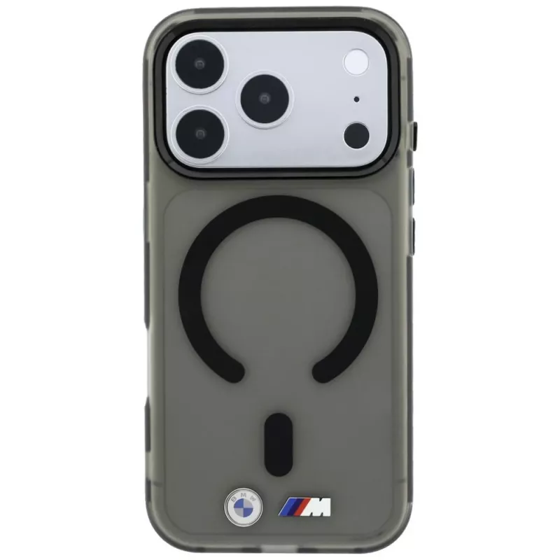 BMW BMW001309 M IML Frosted Metal Logo & Trims MagSafe capa para iPhone 18 Pro / 17 Pro, preta