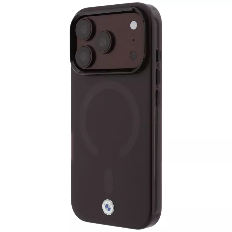 BMW Sign Frosted IML & Metal Logo MagSafe capa para iPhone 18 Pro Max / 17 Pro Max, bordô